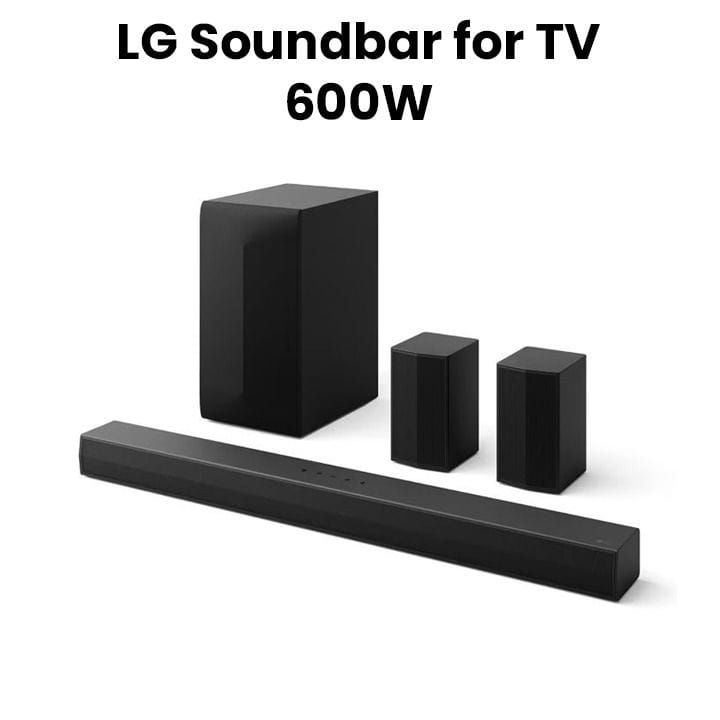 LG 5.1 Channel Dolby Digital, Wireless Subwoofer And Rear Speaker, AI Sound Pro Home Theater Soundbar 600W - Black - S65TR