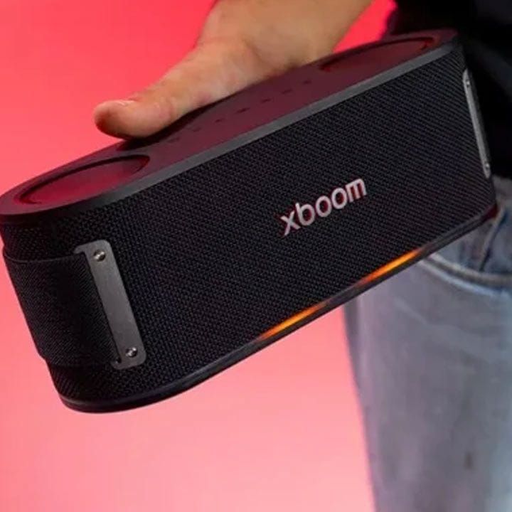 LG XBOOM Bounce Bluetooth Speaker, Signature Sound By Will.I.Am, Dual Passive Radiators, IP67 Dust And Water Resistant, 30Hours Playback - Black | Open Piece - C Grade