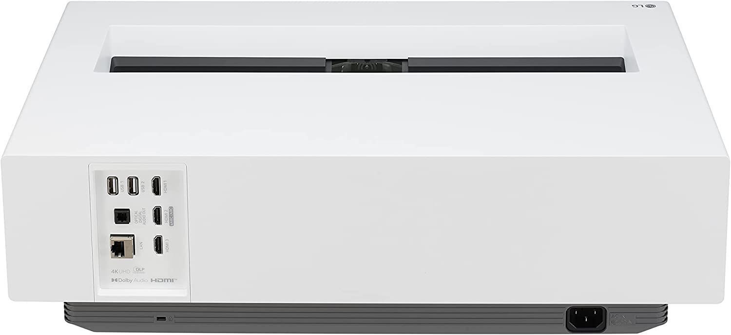 LG CineBeam 4K UHD Laser UST Smart Home Cinema Projector, webOS, Brightness Optimizer 2, 8.3 Mega Pixel - White - HU715QW