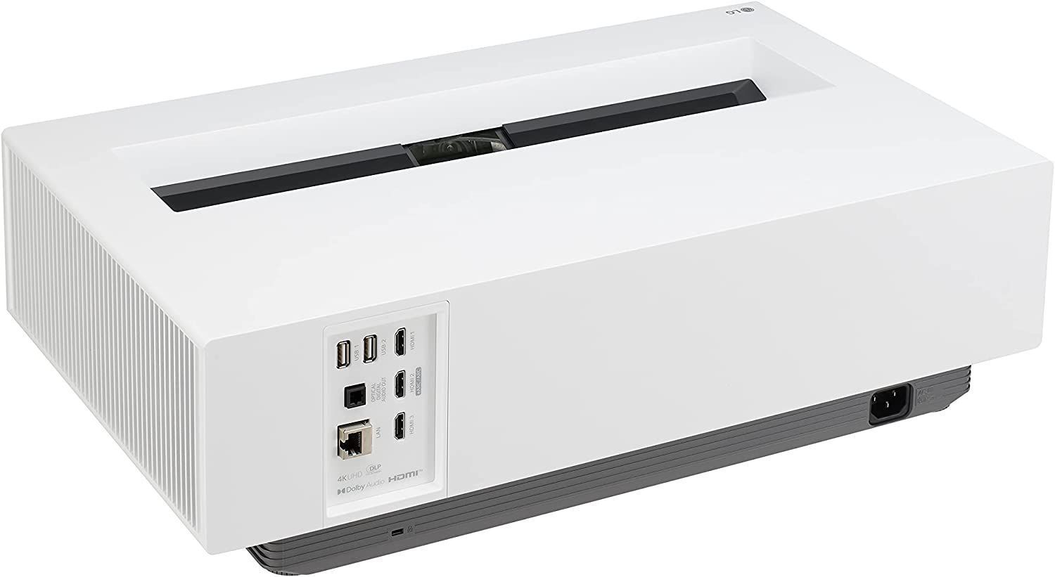 LG CineBeam 4K UHD Laser UST Smart Home Cinema Projector, webOS, Brightness Optimizer 2, 8.3 Mega Pixel - White - HU715QW