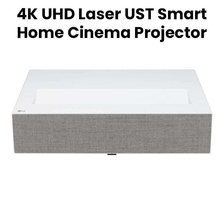 LG CineBeam 4K UHD Laser UST Smart Home Cinema Projector, webOS, Brightness Optimizer 2, 8.3 Mega Pixel - White - HU715QW