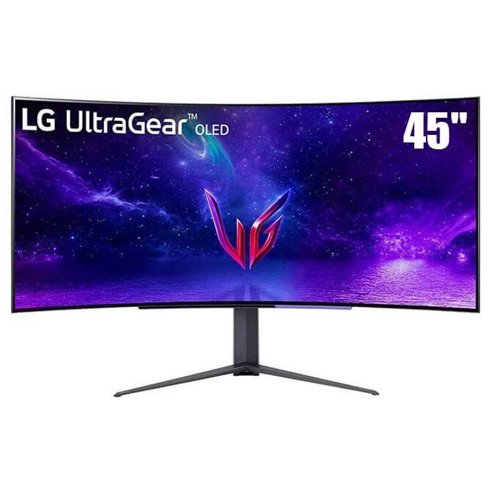 LG UltraGear™ OLED Curved Gaming Monitor 45 Inch, WQHD 1440P with 240Hz Refresh Rate, 0.03ms Response Time - Black - 45GR95QE-B