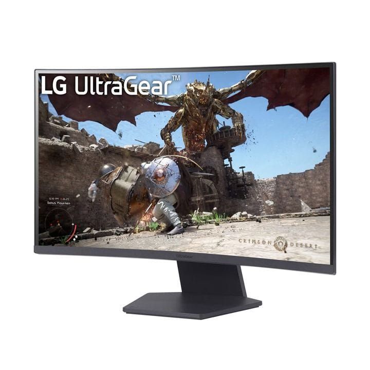 LG 27 UltraGear 1000R curved gaming monitor, QHD, 1ms (GtG, 180Hz, 2024) | 27GS60QC-B (Display Unit)