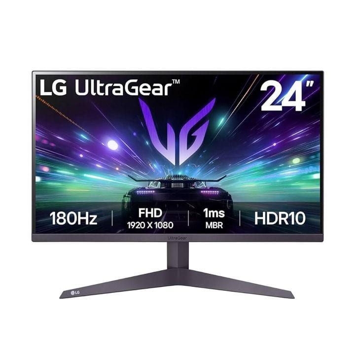 LG UltraGear™ Full HD 180Hz Gaming Monitor 24 Inch, 180Hz, AMD FreeSync, HDMI, DisplayPort, 3-Side Virtually Borderless Design - Black - 24GS50F-B | Open Piece - B Grade
