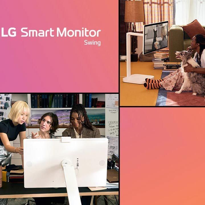 LG 31.5Inch 4K UHD IPS Smart Monitor Swing With Touchscreen, A Unique Movable Stand And WebOS System With A Hidden Adapter - White - 32U889SA-W.AUS (Open Piece/Display Unit)