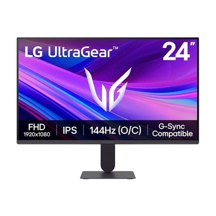 LG UltraGear™ Full HD IPS Gaming Monitor 24 Inch, 144Hz, 1ms MBR, NVIDIA G-SYNC Compatible, AMD FreeSync, sRGB 99% (Typ.), Anti-Glare - Black - 24G411A | Open Piece - A Grade