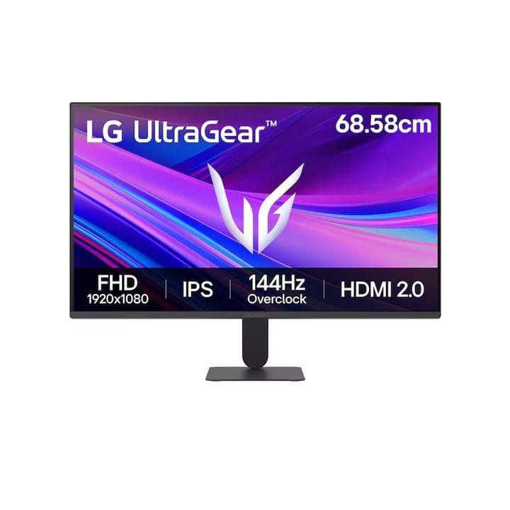LG UltraGear™ Full HD IPS Gaming Monitor 27 Inch, 144Hz, 1ms MBR, NVIDIA G-Sync Compatible, AMD FreeSync, HDR10, sRGB 99% (Typ.) - Black - 27G411A | Open Piece - B Grade