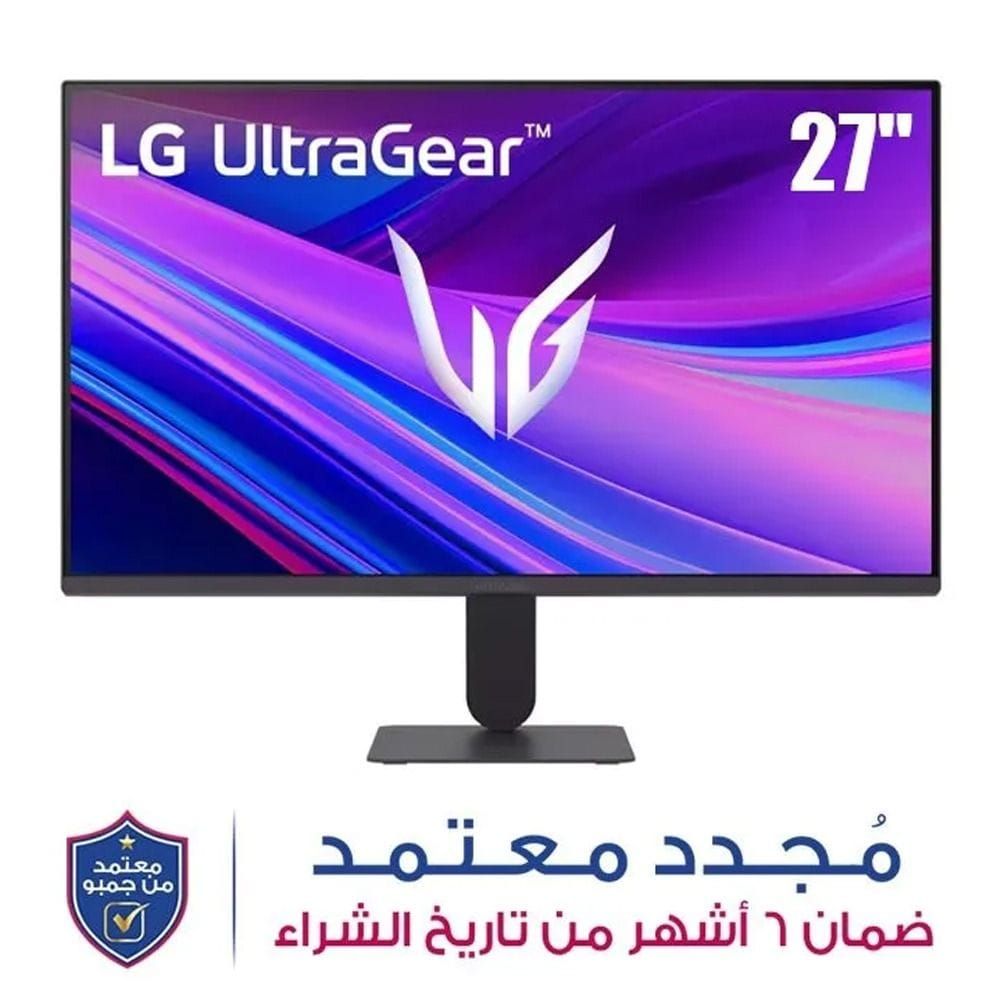 شاشة ألعاب إل جي ألترا جير 27 بوصة، FHD IPS، 144 هرتز، استجابة 1 مللي ثانية، تدعم G-Sync وFreeSync، وHDR10، وألوان sRGB بنسبة 99% – أسود – 27G411A | قطعة مفتوحة – درجة B