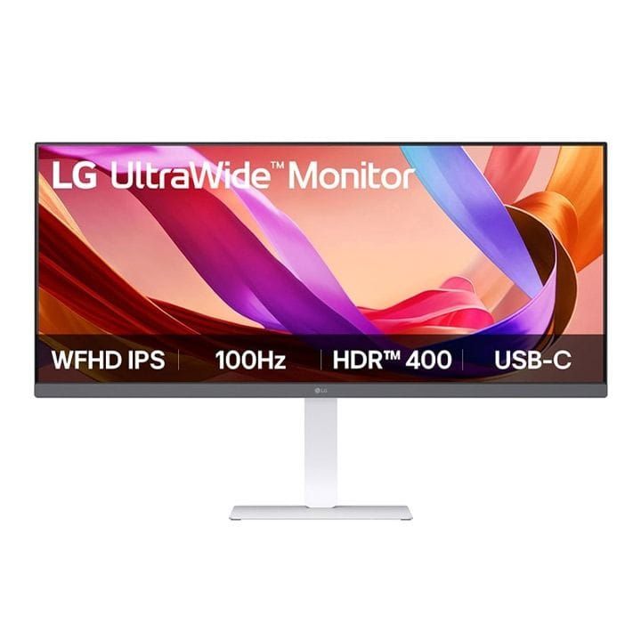 LG UltraWide WFHD IPS Monitor 34 Inch, Immersive Sound System, Clear Motion With 1ms MBR, HDR 400, IPS Display, 3-Side Virtually Borderless - White - 34U530A