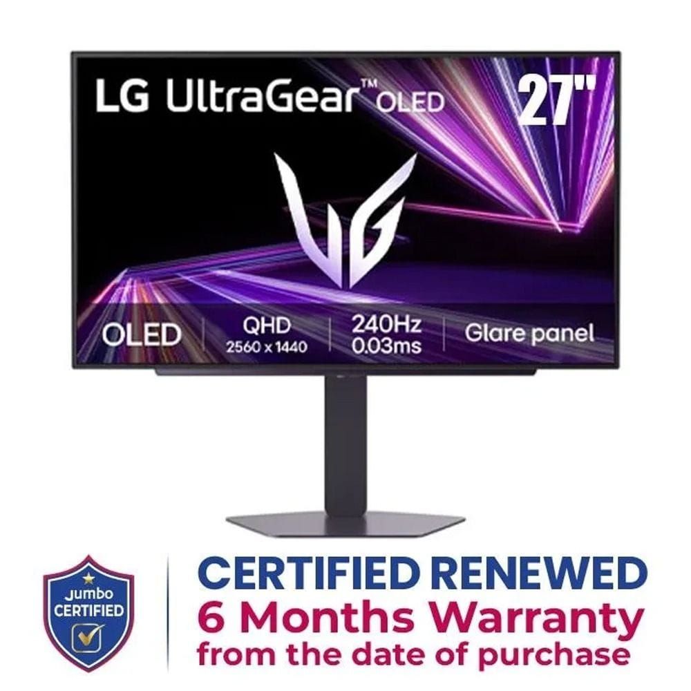 LG UltraGear 27" OLED QHD Gaming Monitor – 2560×1440, 240Hz Refresh Rate, 0.03ms Response Time, HDR400, G-SYNC & FreeSync Premium Pro | Black - 27GX704A-B | Open Piece - A Grade
