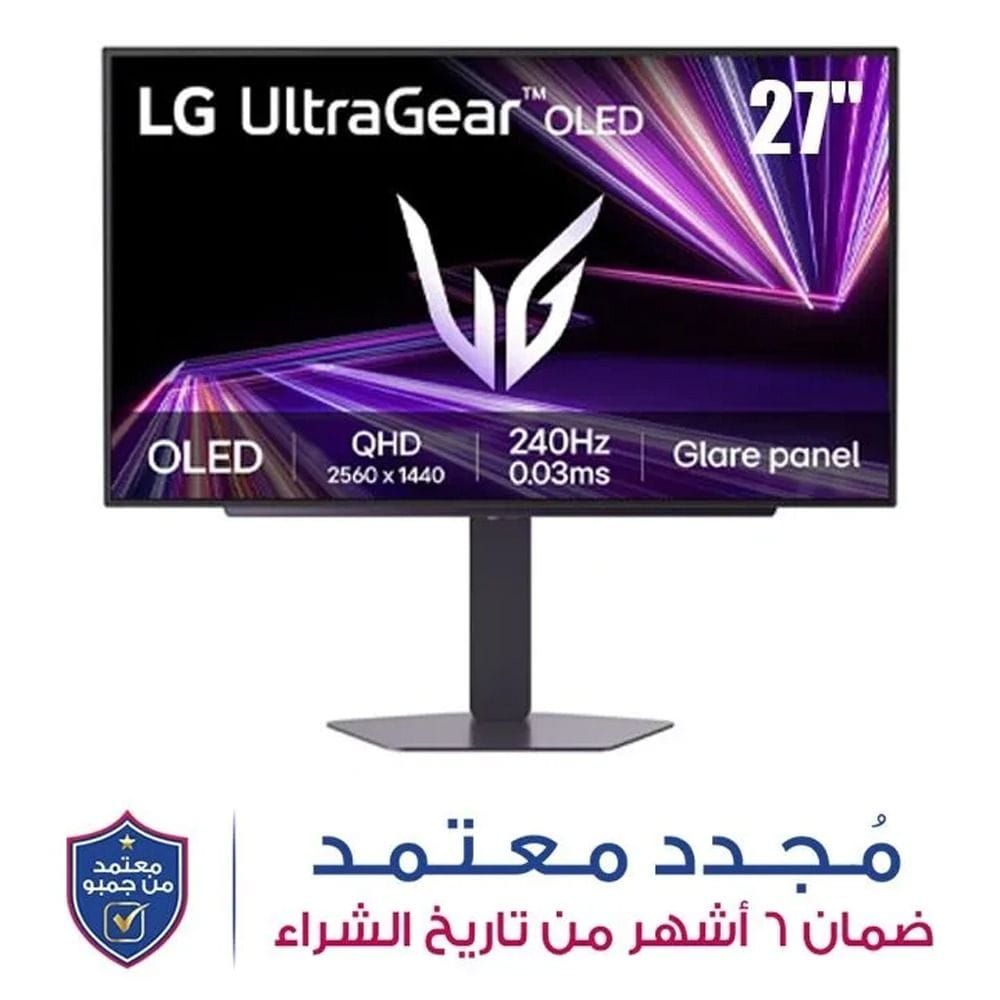 شاشة ألعاب إل جي ألترا جير OLED مقاس 27 بوصة، QHD، بتردد 240 هرتز، واستجابة 0.03 مللي ثانية، HDR400، تدعم G-SYNC وFreeSync Premium Pro – أسود – 27GX704A-B | قطعة مفتوحة – درجة A