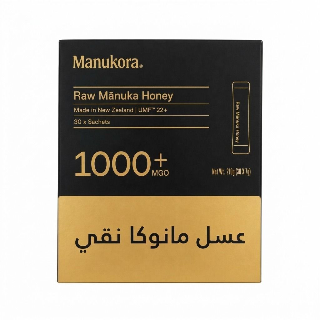 Manukora Raw Manuka Honey MGO 1000+, 30 x 7g Sachets, Pure New Zealand Manuka Honey