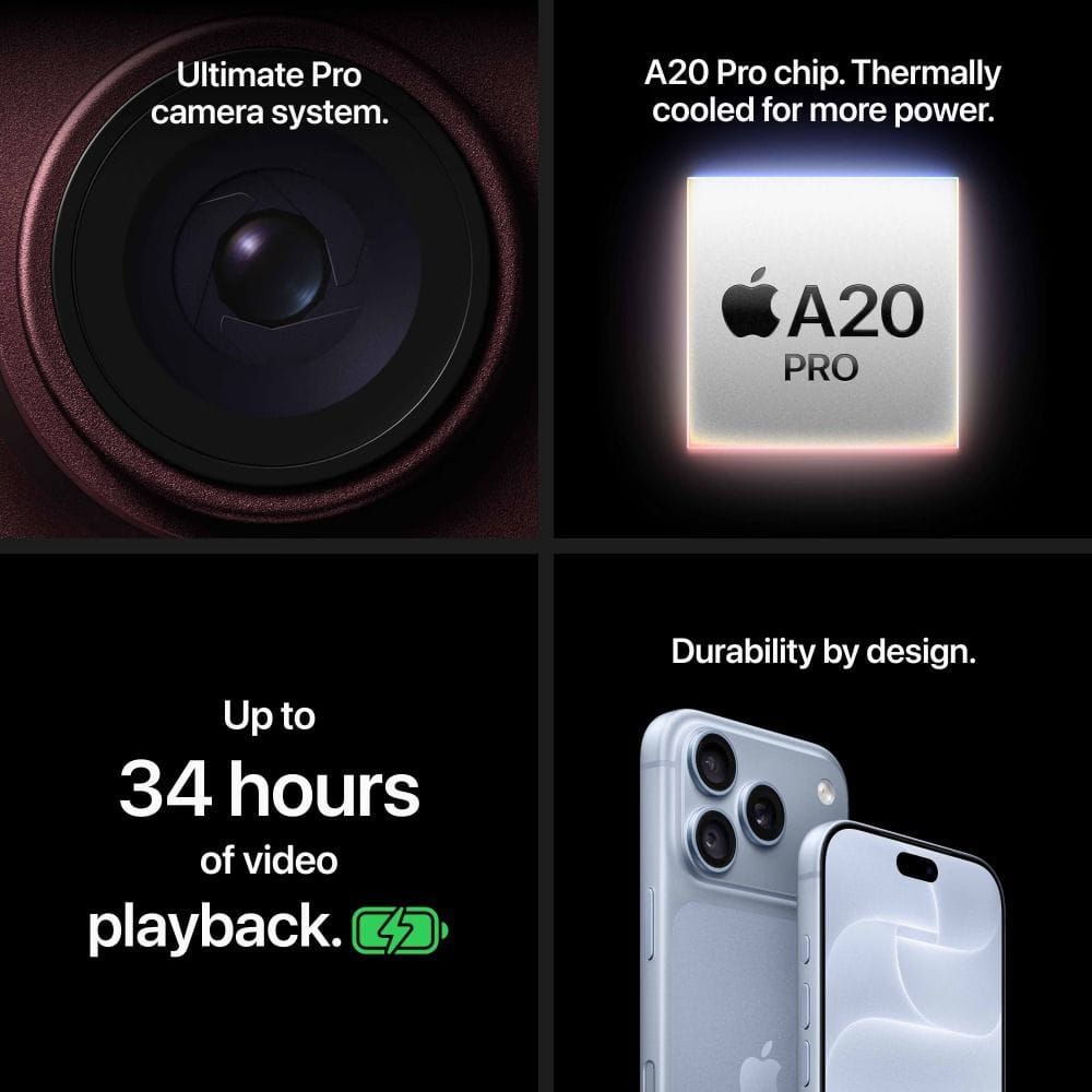 Apple iPhone 18 Pro 5G Smartphone, 256GB Storage, 6.3-inch Super Retina XDR Display, A20 Pro Chip, 48MP Pro Fusion Camera | Black - MJR54J/A