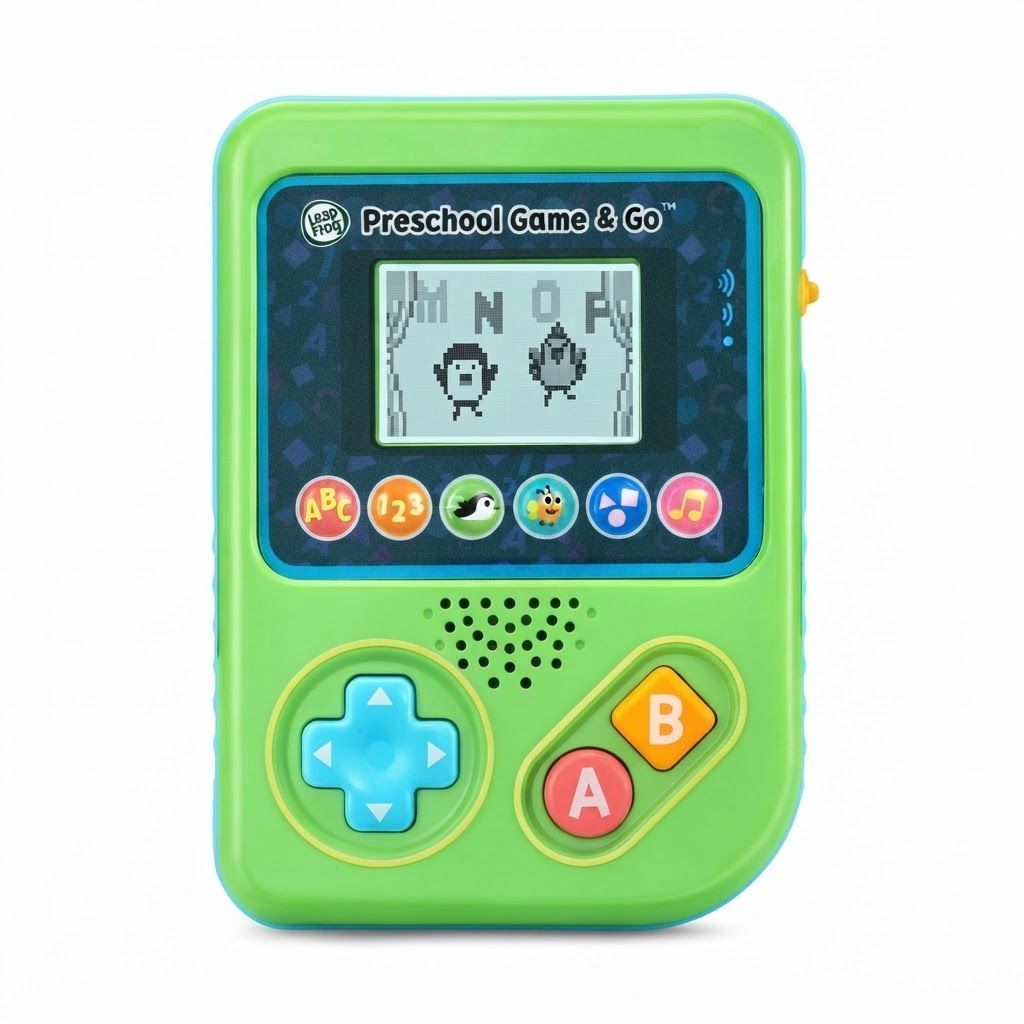 لعبة فيديو محمولة للأطفال من ليب فروغ جيم آند جو - وحدة تحكم تعليمية تفاعلية لمرحلة ما قبل المدرسة