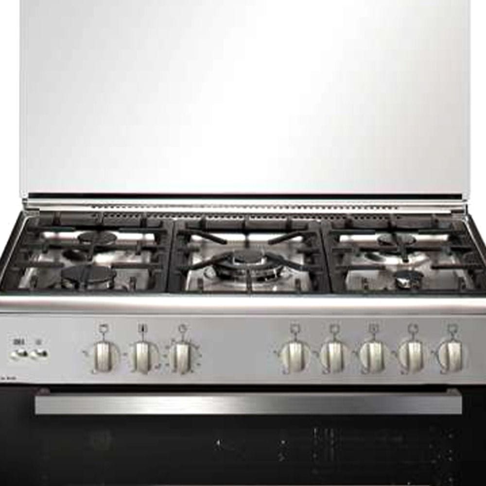 Akai 90x60cm Freestanding Gas Cooking Range, 5 Burners, Gas Oven & Grill, Turbo Fan, Turnspit, Full Safety | Inox - AGC-9060L