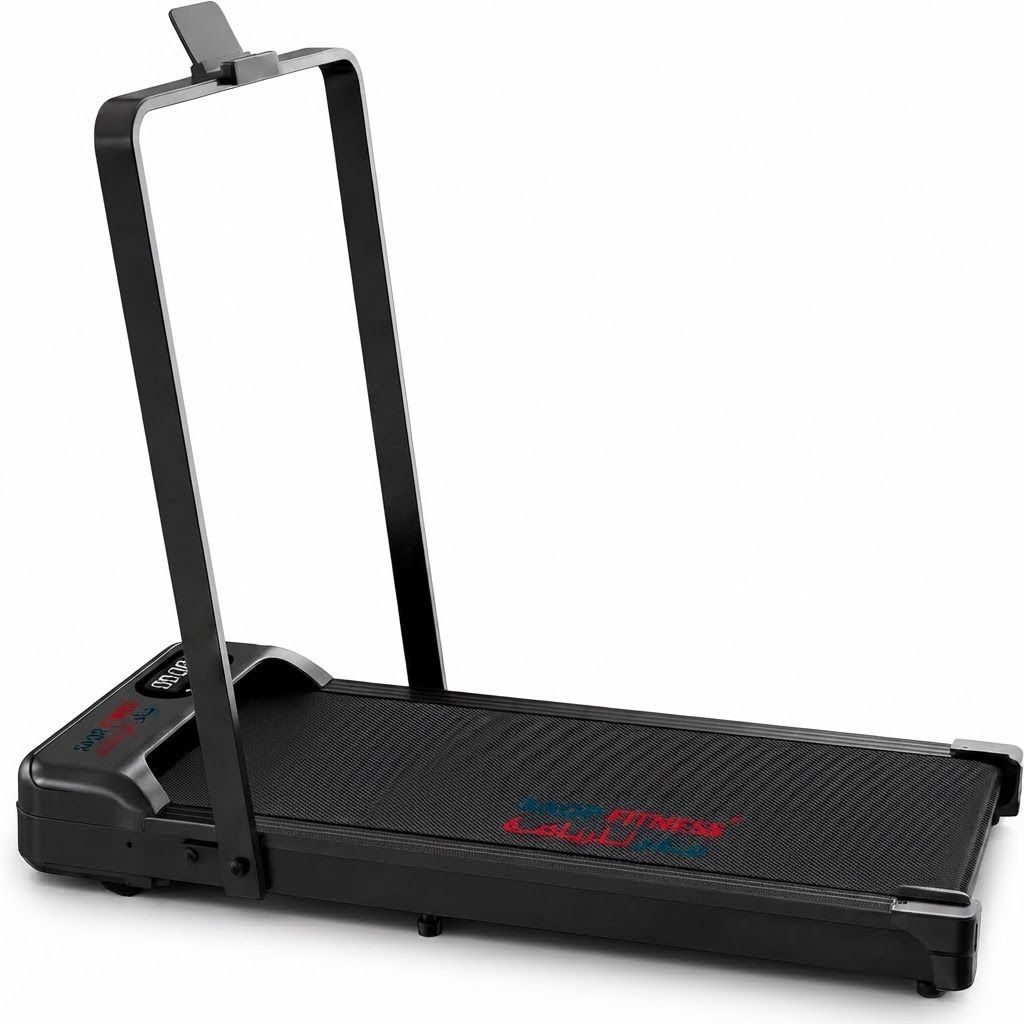 Fitness Walking Pad Treadmill with Handlebar, 1-10km/h Speed, LED Display, Compact Design, 90kg Capacity | Black