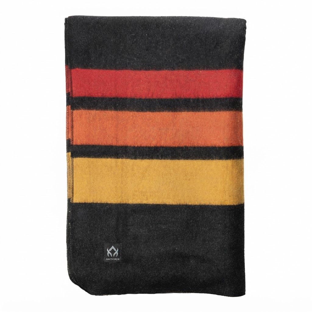 Arcturus Rainier Wool Blanket, 4.5 lb Heavyweight Warm Blanket, 64 x 88 Inch Washable Wool Blend for Camping and Outdoor Use