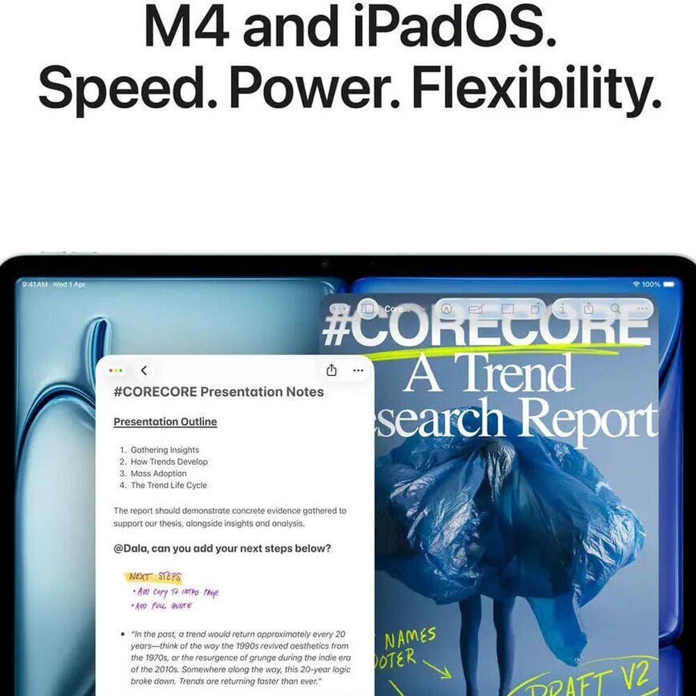 Apple iPad Air 11-inch Wi-Fi + Cellular Tablet, M4 Chip, 1TB Storage, Liquid Retina Display, Apple Intelligence, Touch ID | Purple - MH7Q4AB/A