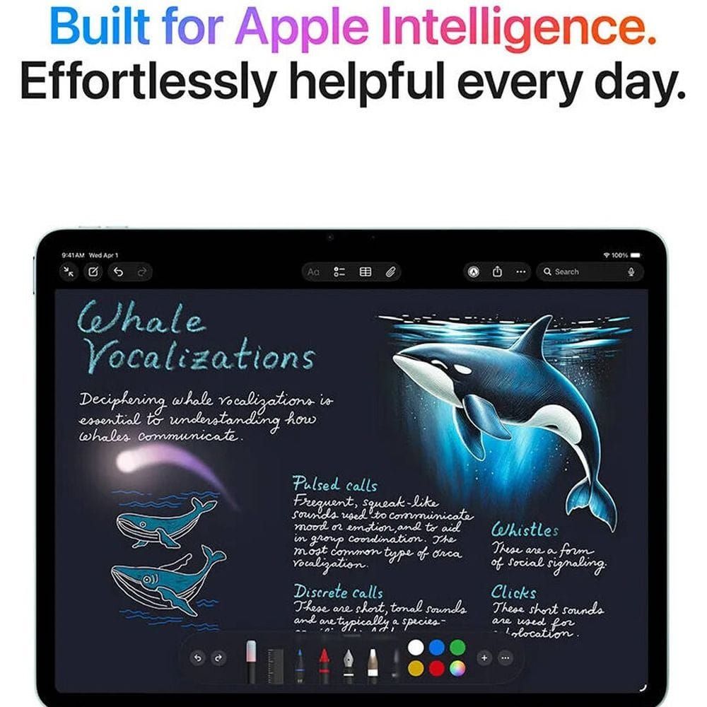 Apple iPad Air 13-inch Wi-Fi Tablet, 256GB Storage, Liquid Retina Display, Apple Intelligence, Touch ID | Blue - MH5V4AB/A