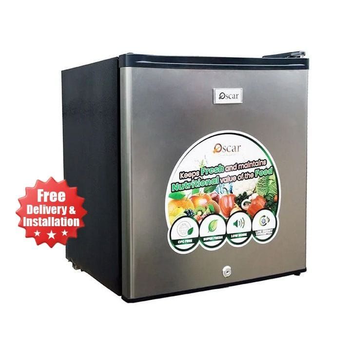 Oscar Single Door Refrigerator 50L, Compact, Energy Efficient, Perfect For Small Spaces - Silver - OR 65S