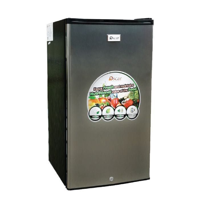 Oscar Single Door Refrigerator 90L, Compact, Reliable And Energy Efficient - Silver - OR 120W1