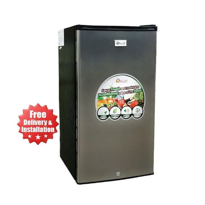 Oscar Single Door Refrigerator 90L, Compact, Reliable And Energy Efficient - Silver - OR 120W1