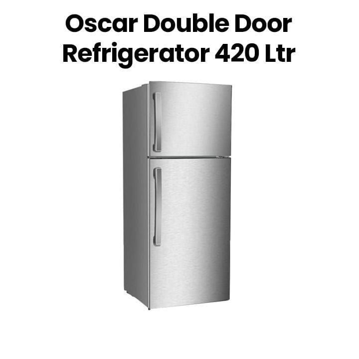 Oscar Double Door Refrigerator 420L, Spacious Storage And Modern Design - Silver - ORF 540FFW