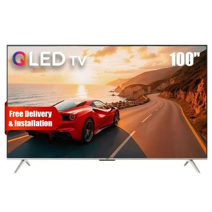 Oscar 100 Inch Frameless QLED 4K UHD WebOS Smart TV, Frameless Design, WebOS Smart Platform, High-Quality Audio - Black - OS100QSW4KHA