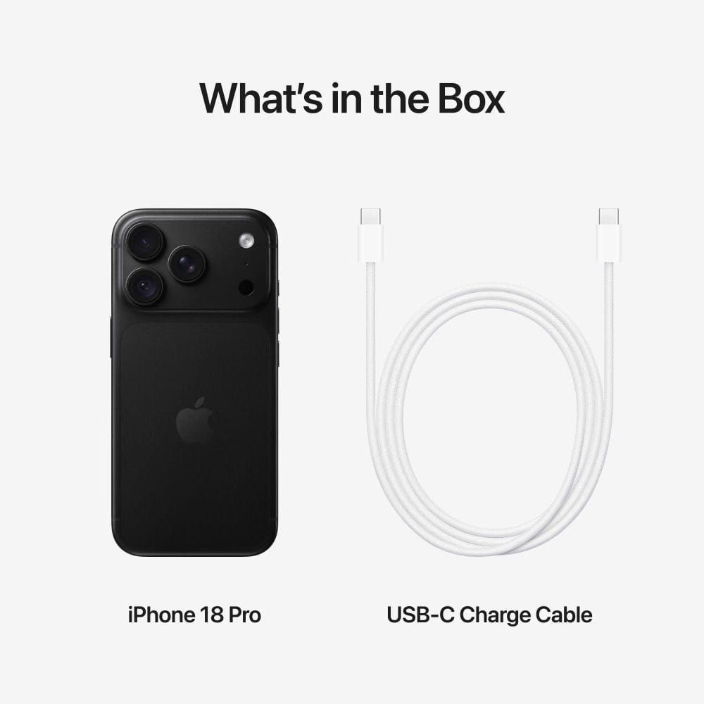Apple iPhone 18 Pro 5G Smartphone, 256GB Storage, 6.3-inch Super Retina XDR Display, A20 Pro Chip, 48MP Pro Fusion Camera | Black - MJR54J/A