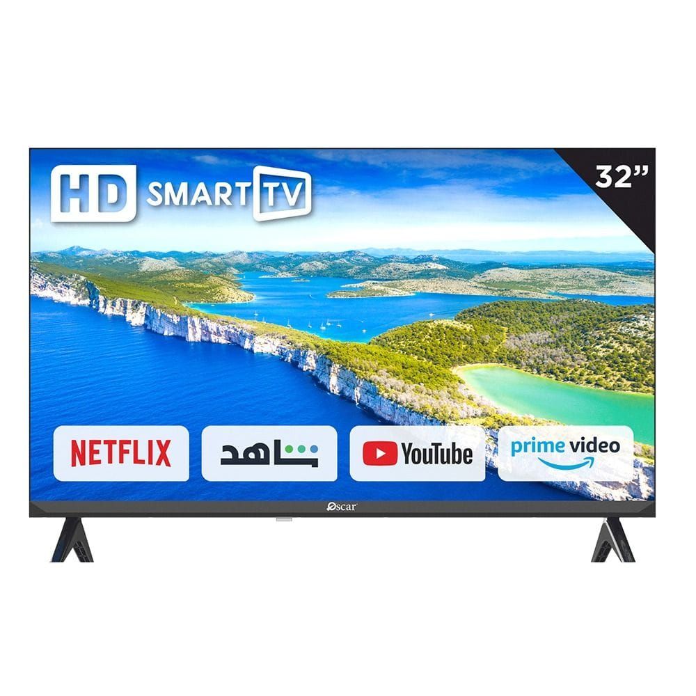Oscar 32-inch Frameless HD Smart Android TV, Bluetooth, T2/S2 Tuner, CI Slot, HDMI & USB Connectivity | Black - OTV3201SA