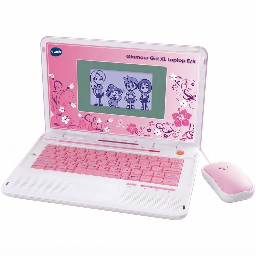 VTech Glamour Girl XL Laptop 80-117964 - Educational Kids Computer, Bilingual German/English