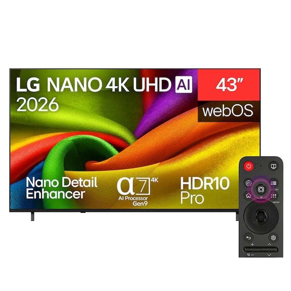 LG 43" NanoCell UHD 4K Smart TV, AI Picture Processing, HDR10, 4K Upscaling, webOS Smart TV, ThinQ AI | 43NU850B6LA.AMRG