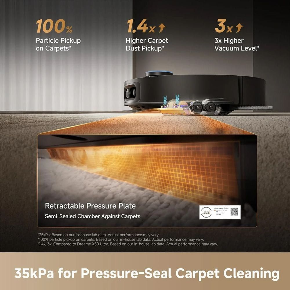 Dreame X60 Ultra Complete Robotic Vacuum Cleaner, 35kPa Suction, Hot Mop Self-Cleaning, Auto-Empty Dock & 3D Obstacle Avoidance | Black - RLX87DE