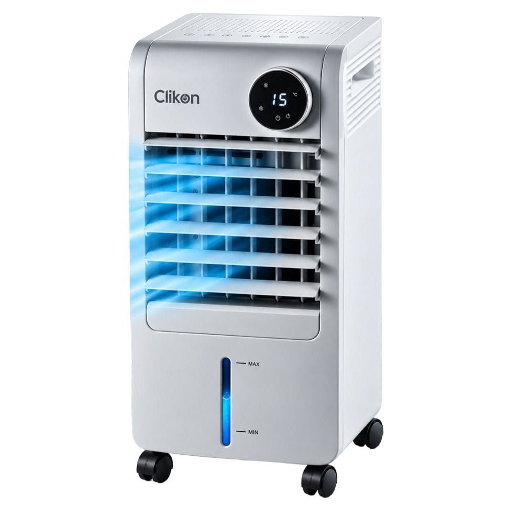 Clikon Air Cooler, 7L Water Tank, 65W Copper Motor, 3-Speed Fan, Automatic Lateral Swing, Wide Airflow | White - CK2840