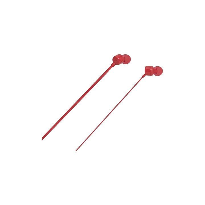 JBL T110 Earphone Lightweight Design With Powerful Pure Bass Sound, Comfortable Fit, And Durable Cable For Everyday Music And Calls - Red - T110