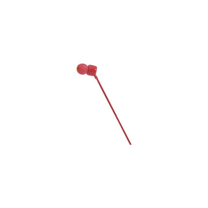 JBL T110 Earphone Lightweight Design With Powerful Pure Bass Sound, Comfortable Fit, And Durable Cable For Everyday Music And Calls - Red - T110