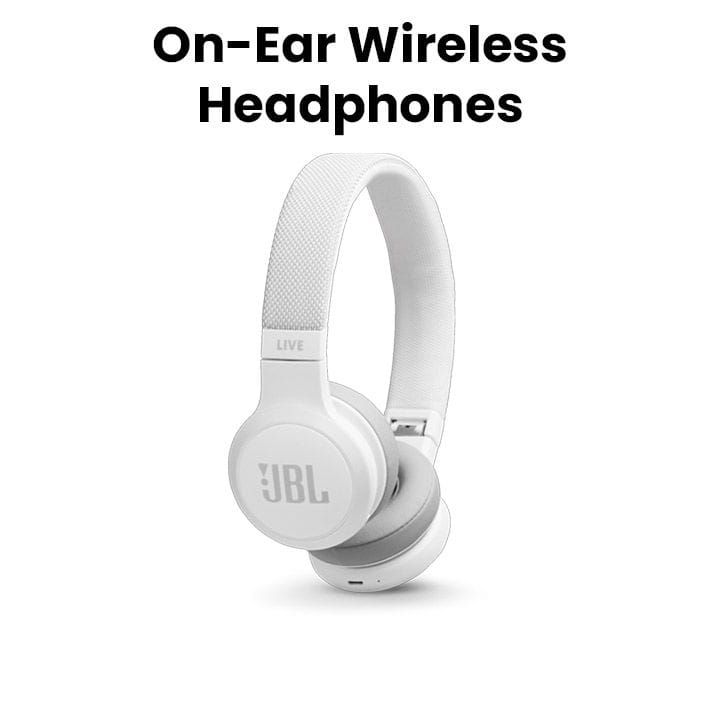 JBL Live 400BT On-Ear Wireless Headphones, 10H Of Playtime, 40mm Drivers, Voice Prompt Support - White - LIVE400BT