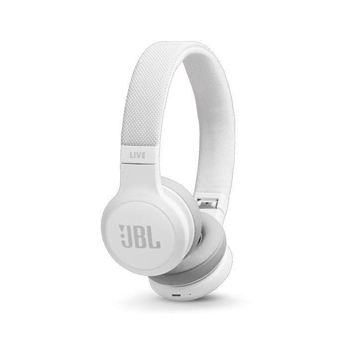 JBL Live 400BT On-Ear Wireless Headphones, 10H Of Playtime, 40mm Drivers, Voice Prompt Support - White - LIVE400BT