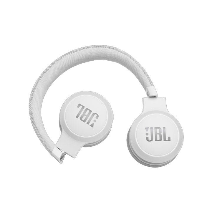 JBL Live 400BT On-Ear Wireless Headphones, 10H Of Playtime, 40mm Drivers, Voice Prompt Support - White - LIVE400BT