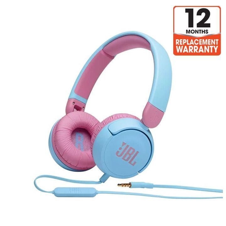 JBL Junior 310BT Wireless on-Ear Kids Headphones Safe Sound, Fit for Kids, Parental Control with Customizable Volume - Blue - JR310