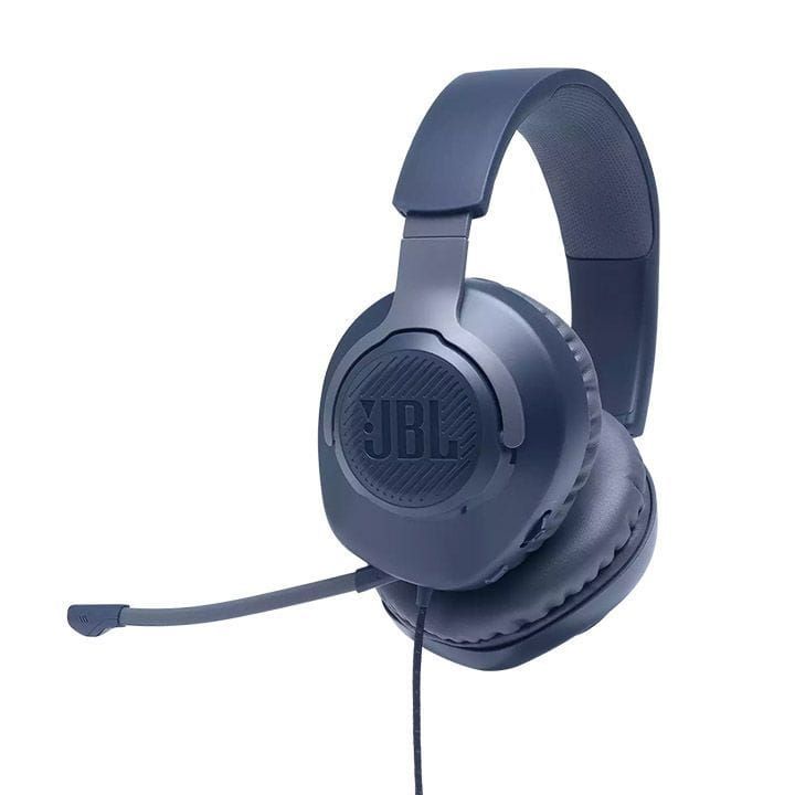 JBL Quantum 100 Wired Headset Over-Ear Gaming with a Detachable Mic, Lightweight Over-Ear Design, Multi-Platform Compatibility - Blue - QUANTUM100