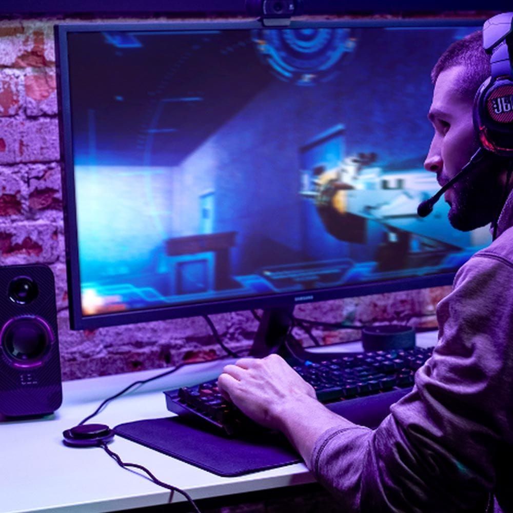 JBL Quantum Duo Gaming Speaker Powerful JBL Sound with LED Colour Lights