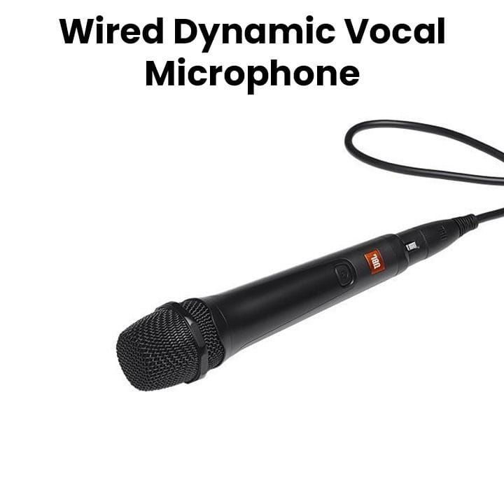 JBL PartyBox Mic 100 Wired Dynamic Vocal Microphone, 6.35mm Jack, Noise Reduction - Black - JBLPBM100BLKAM