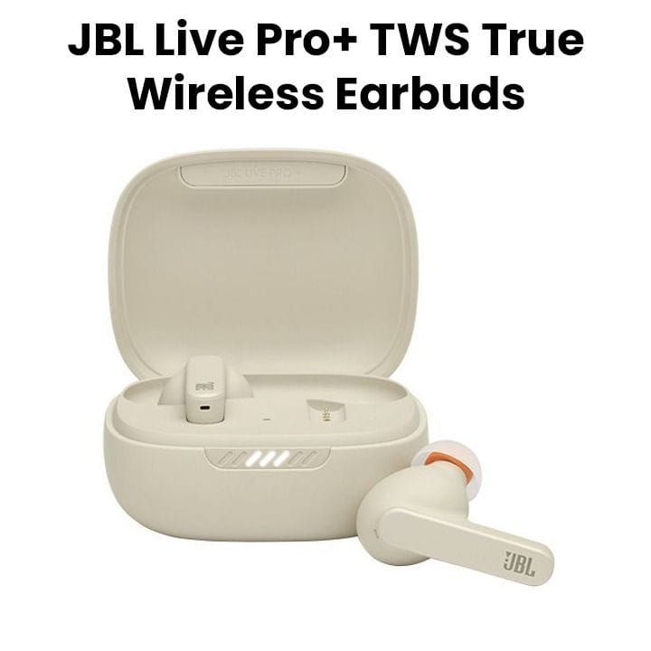 JBL Live Pro+ True wireless Noise Cancelling, 28-Hour Battery Life, And Crystal-Clear Calls Earbuds - Beige - JBLLIVEPRO+