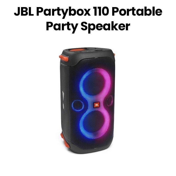 JBL Partybox 110 Portable Party Speaker with 160W Powerful Sound, Built-in Lights and Splashproof Design