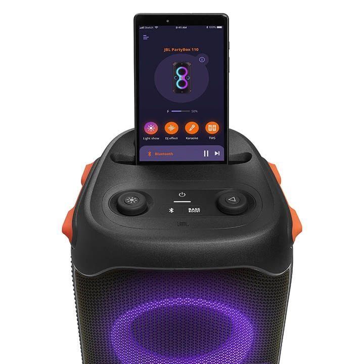 JBL Partybox 110 Portable Party Speaker with 160W Powerful Sound, Built-in Lights and Splashproof Design