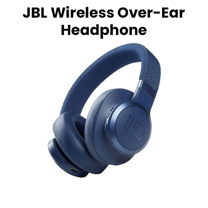 JBL Live 660NC Wireless Over-Ear Headphone, Noise Cancelling, Powerful JBL Signature Sound, Long Battery Life For Immersive Listening - Blue - Live 660NC