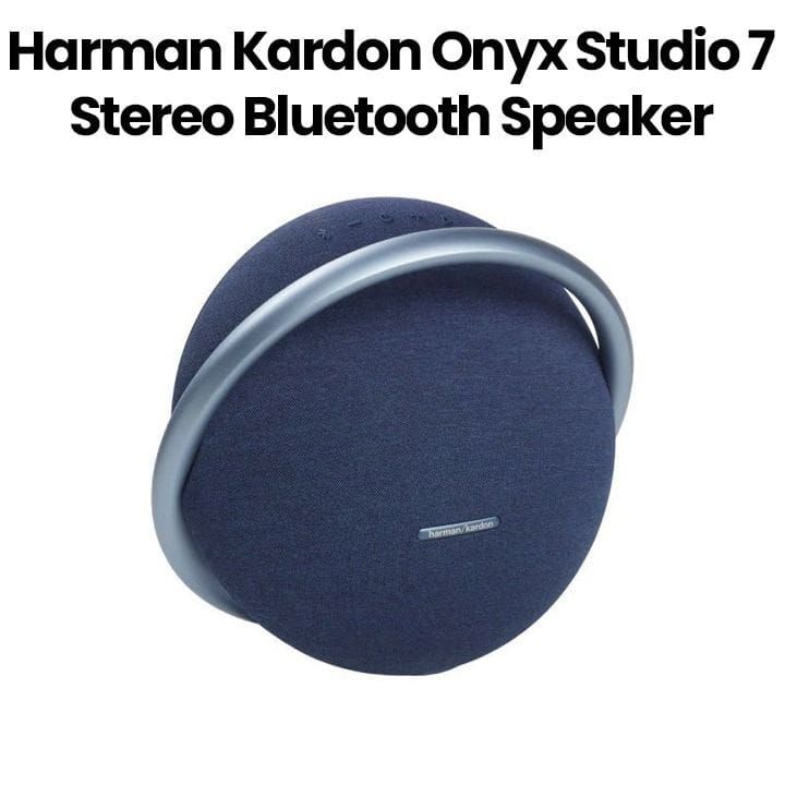 Harman Kardon Onyx Studio 7 Portable Stereo Bluetooth Speaker, Superior Stereo Performance, Elegant Design, Wireless Bluetooth Streaming - Blue - OnyxStudio7