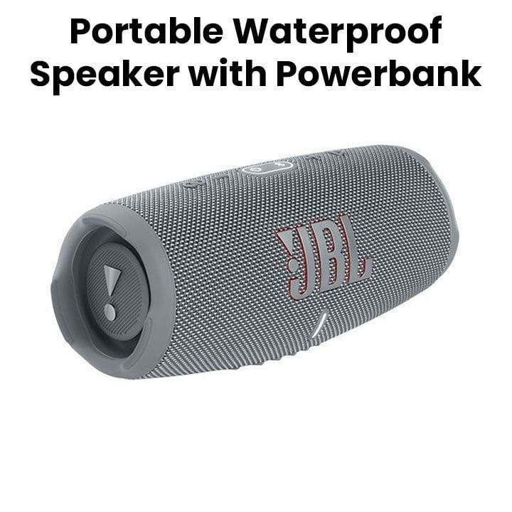 JBL Charge 5 Portable Waterproof Speaker With Powerbank, Experience Powerful Sound, Long-lasting Battery Life - Grey - CHARGE 5