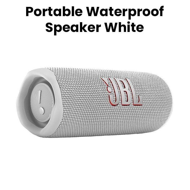 JBL Flip 6 Portable Waterproof Bluetooth Speaker, Louder, More Powerful Sound, 12 Hours of Playtime, IP67 Waterproof And Dustproof - White - JBLFLIP6